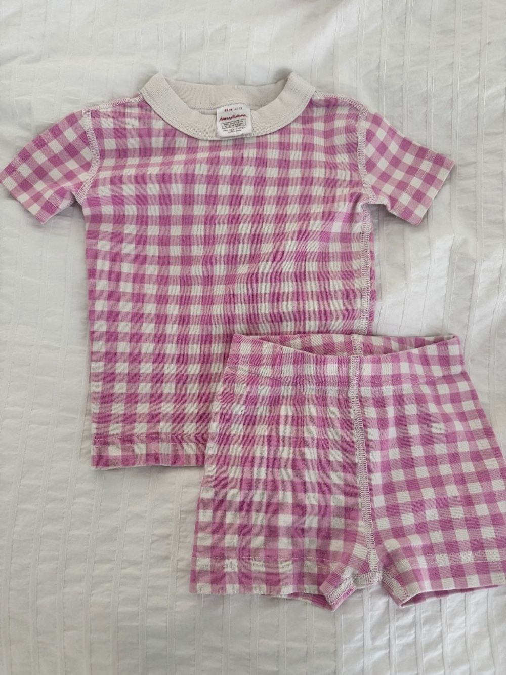 Hanna Andersson Pink Gingham Pajama set (2T)